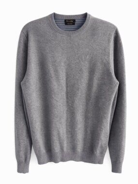 Massimo Dutti Grey Wool Cashmere Crew Neck Sweater Size M Men